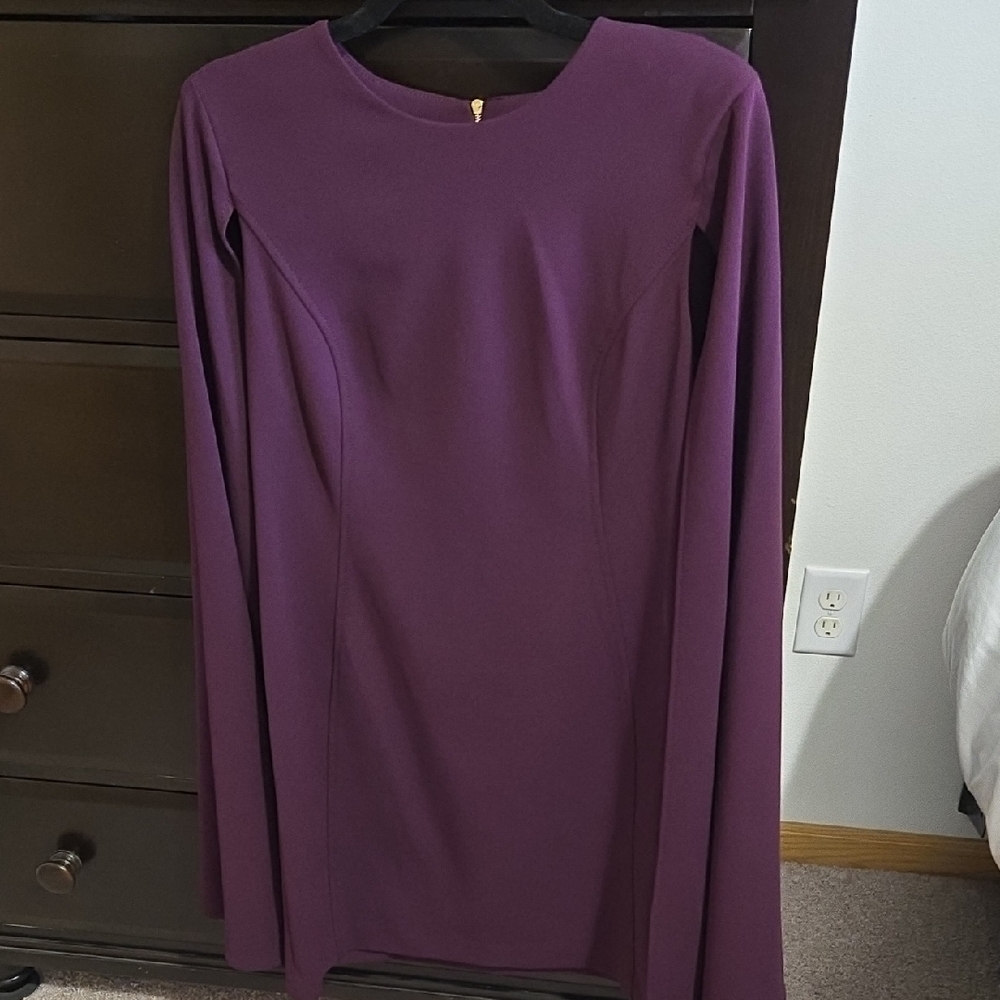 Calvin Klein Plum Long-Sleeve Sheath Dress